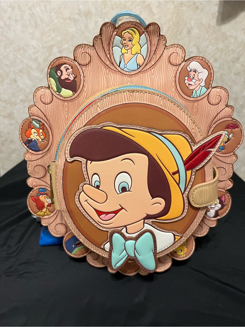 Disney Pinocchio Character Backpack in Brown, Tan, Yellow, Red, Blue - Picture 2 of 8